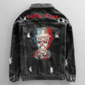 Lets Rock Thrashed Denim Jacket XanacityToronto