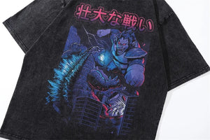 DBZ Great Ape Vs Godzilla Anime Parody T-Shirt XanacityToronto