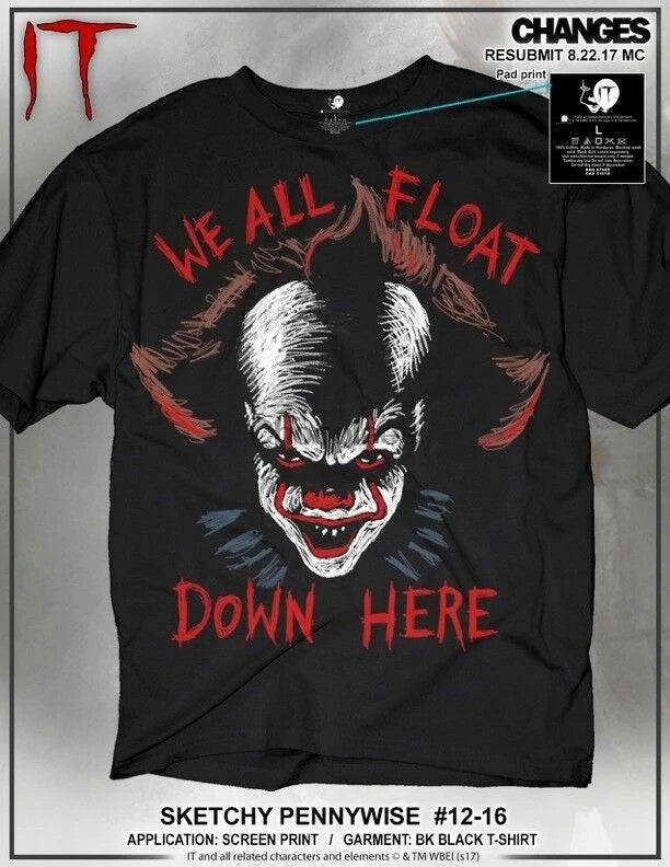 It Pennywise We All Float Down Here Horror T-Shirt XanacityToronto