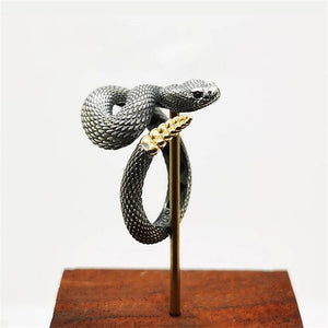 Black & Gold Rattlesnake Ring Xanacity Toronto