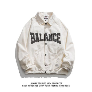 Balance Letterman Jacket - Classic Button Down Windbreaker Xanacity Toronto