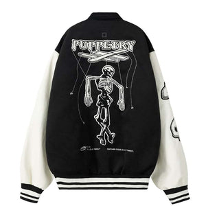 Puppetry Varsity Bomber Jacket - The Latest Underground Fall Fashion Trends 2022 Xanacity Toronto