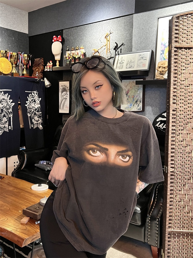Michael Jackson Eye Print T-shirt