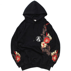 Embroidered Floral Full Moon Hoodie - The Latest Streetwear Trends Xanacity Toronto