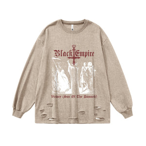 Black Empire Victory (Son Of The Damned) Ripped Long Sleeve T-Shirt Xanacity Toronto