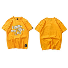 I Know You Dont Care T-shirt A18717 Yellow