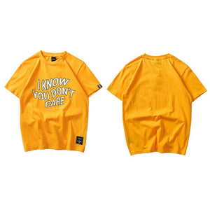 I Know You Dont Care T-shirt A18717 Yellow