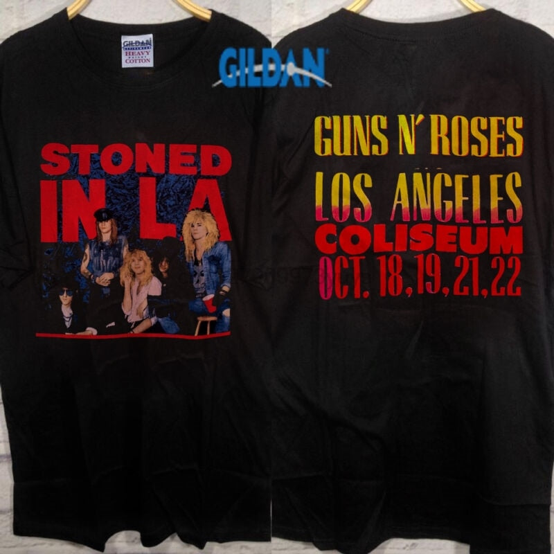 GUNS N ROSES vintage tour 1989 STONED IN LA TOUR T SHIRT