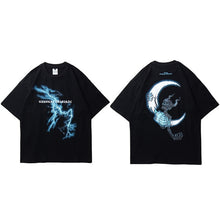 Lightning Skull Moon T-Shirt C10T282 Black