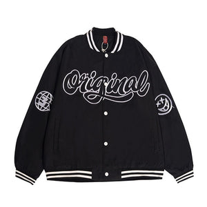 Original Embroidery Baseball Jacket black