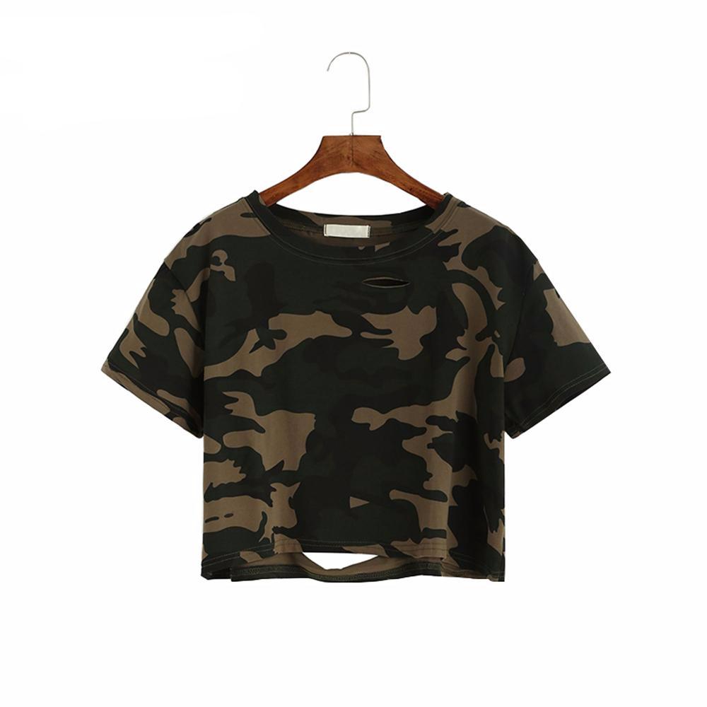 Camo Crop Top T-shirt Camouflage