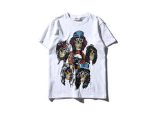 Guns N Roses - Skull Print T Shirts White