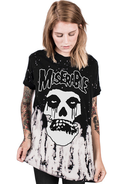 Miserable Bleached T-shirt Dress Black