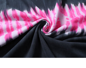 Pink & Black Tie dye Striped T-shirt