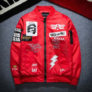 Rock N Roll Bomber Jacket red