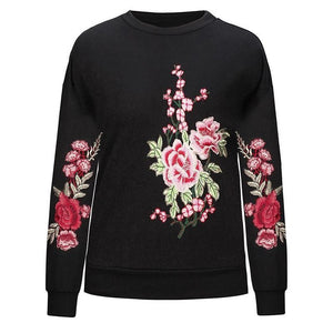 Floral Embroidery Crewneck