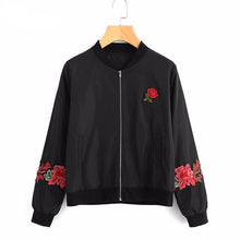 Floral Embroidery Jacket Black