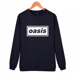 Oasis - Box Logo Crew neck navy blue