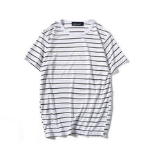 Black & White Striped Big T-shirt White